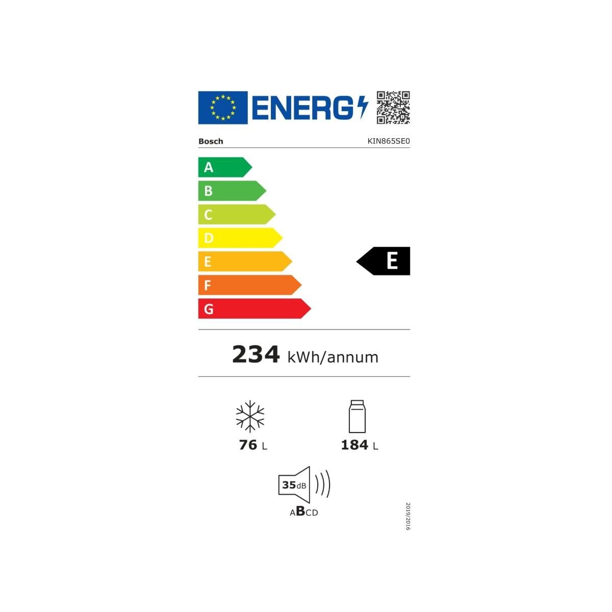 BOSCH Réfrigérateur combiné intégrable à glissières 184l - KIN865SE0
