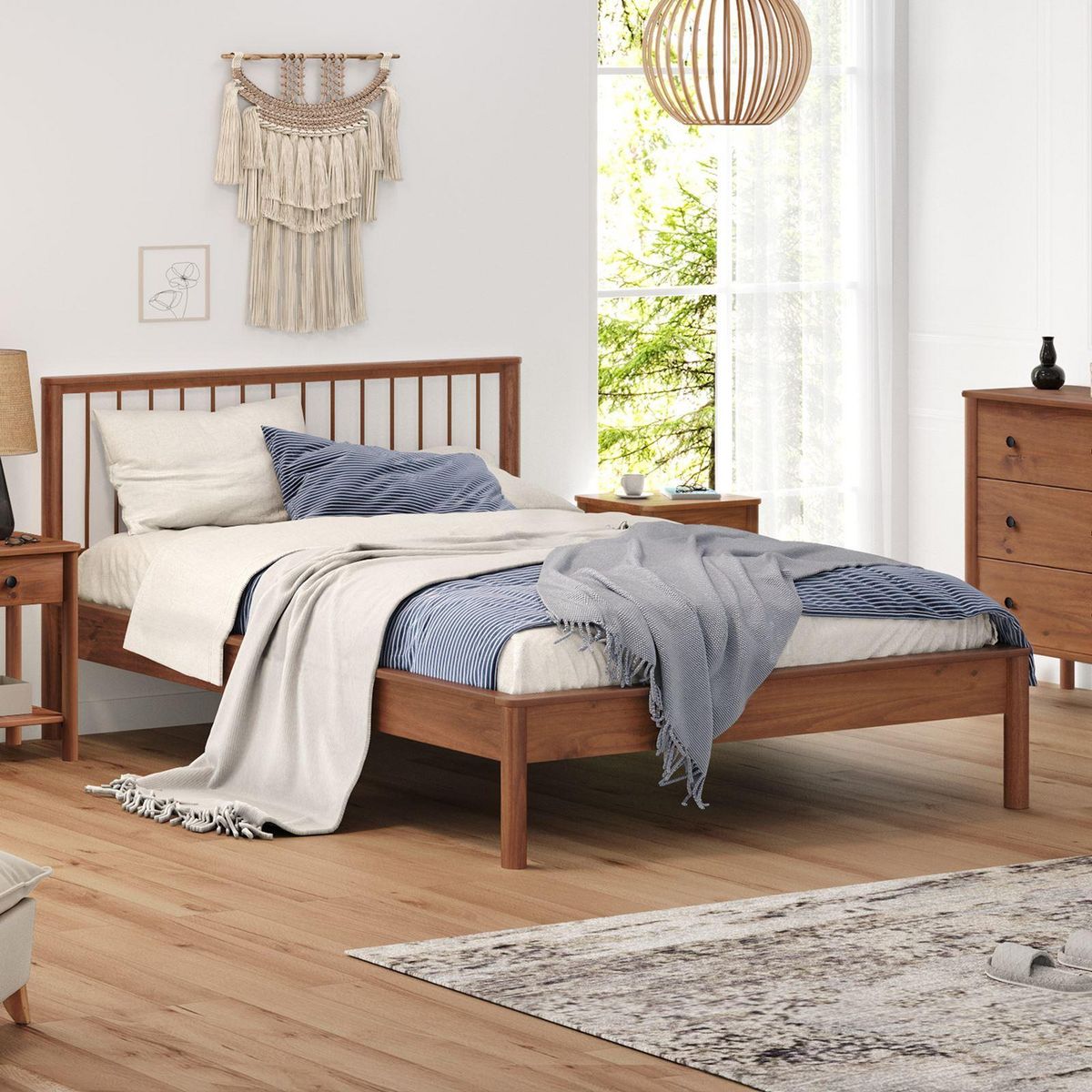 IDIMEX Lit 140 x 200 avec sommier APOANA en bois massif