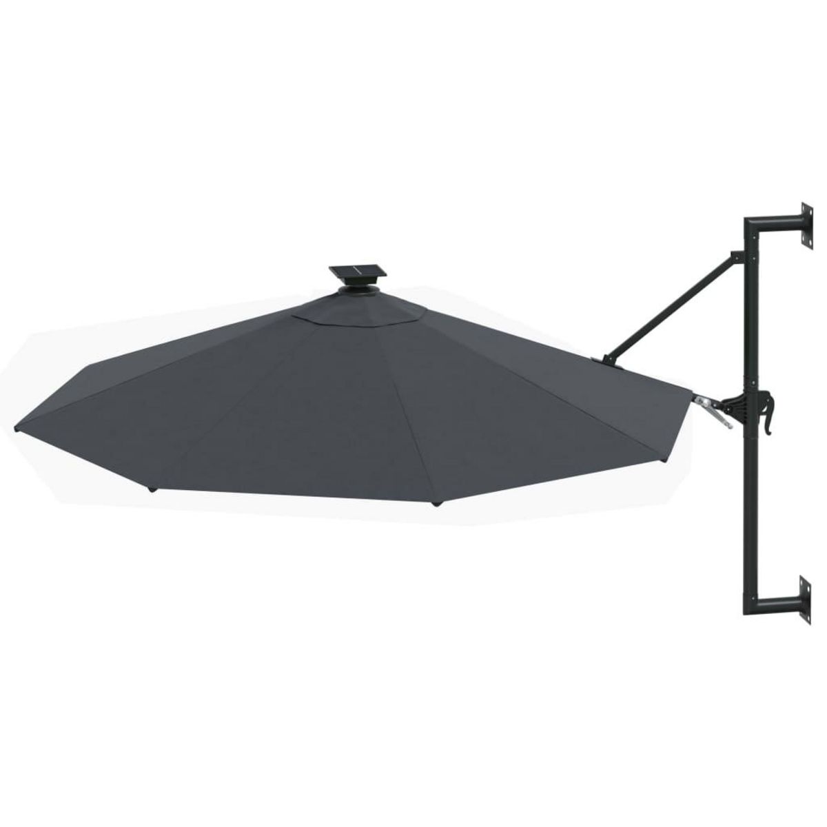VIDAXL Parasol mural de jardin avec LED 300 cm anthracite