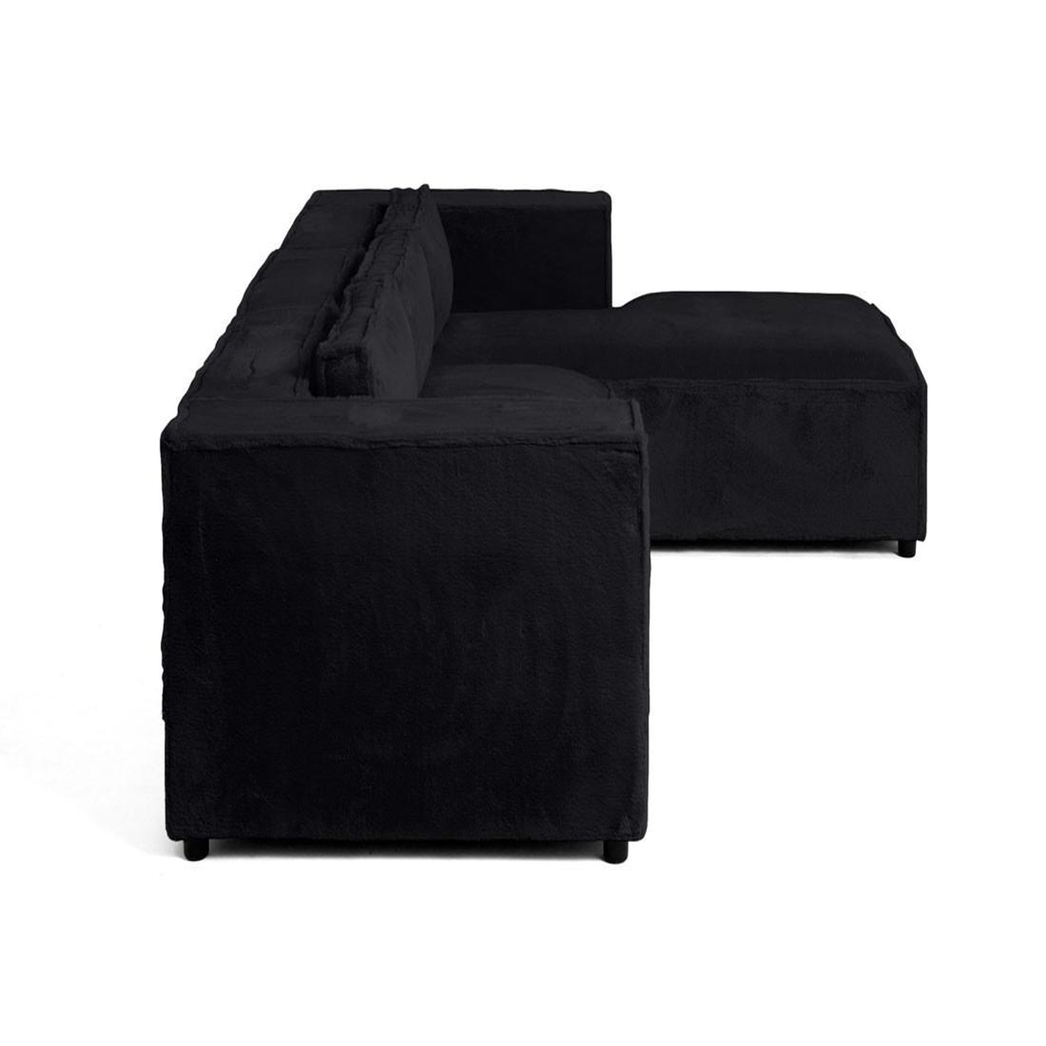 Voir la diapositive 3 : LISA DESIGN Stella - canapé d'angle droit - 4 places - en fausse fourrure
