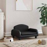 VIDAXL Lit pour chien noir 50x40x30 cm similicuir