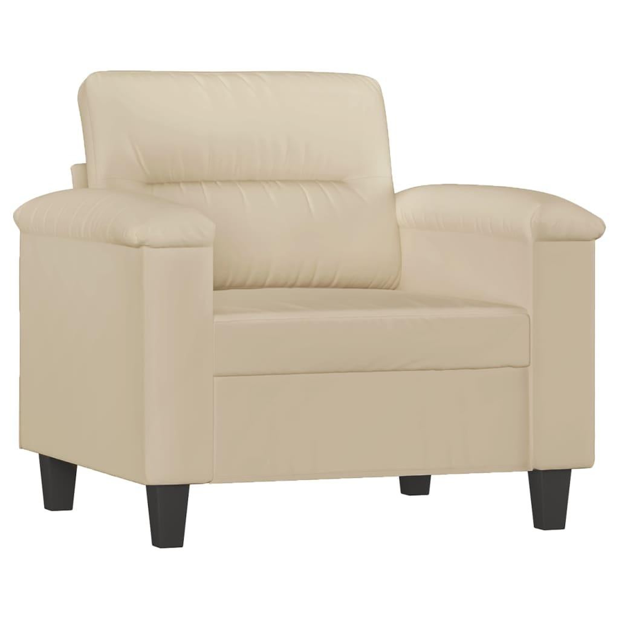 Voir la diapositive 3 : VIDAXL Ensemble de canapes 4 pcs avec coussins creme tissu microfibre