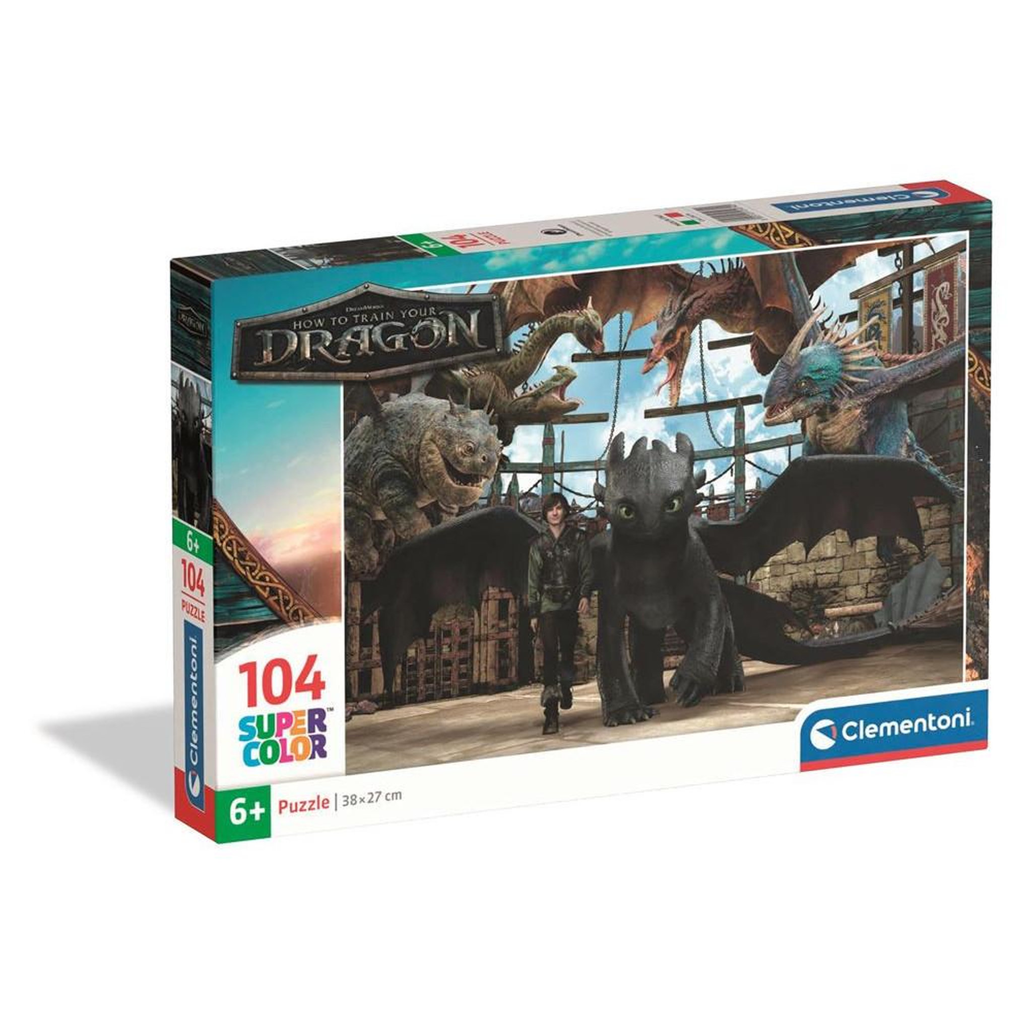 CLEMENTONI Puzzle enfant 104 pièces – How to Train Your Dragon – dès 6 ans – Clementoni