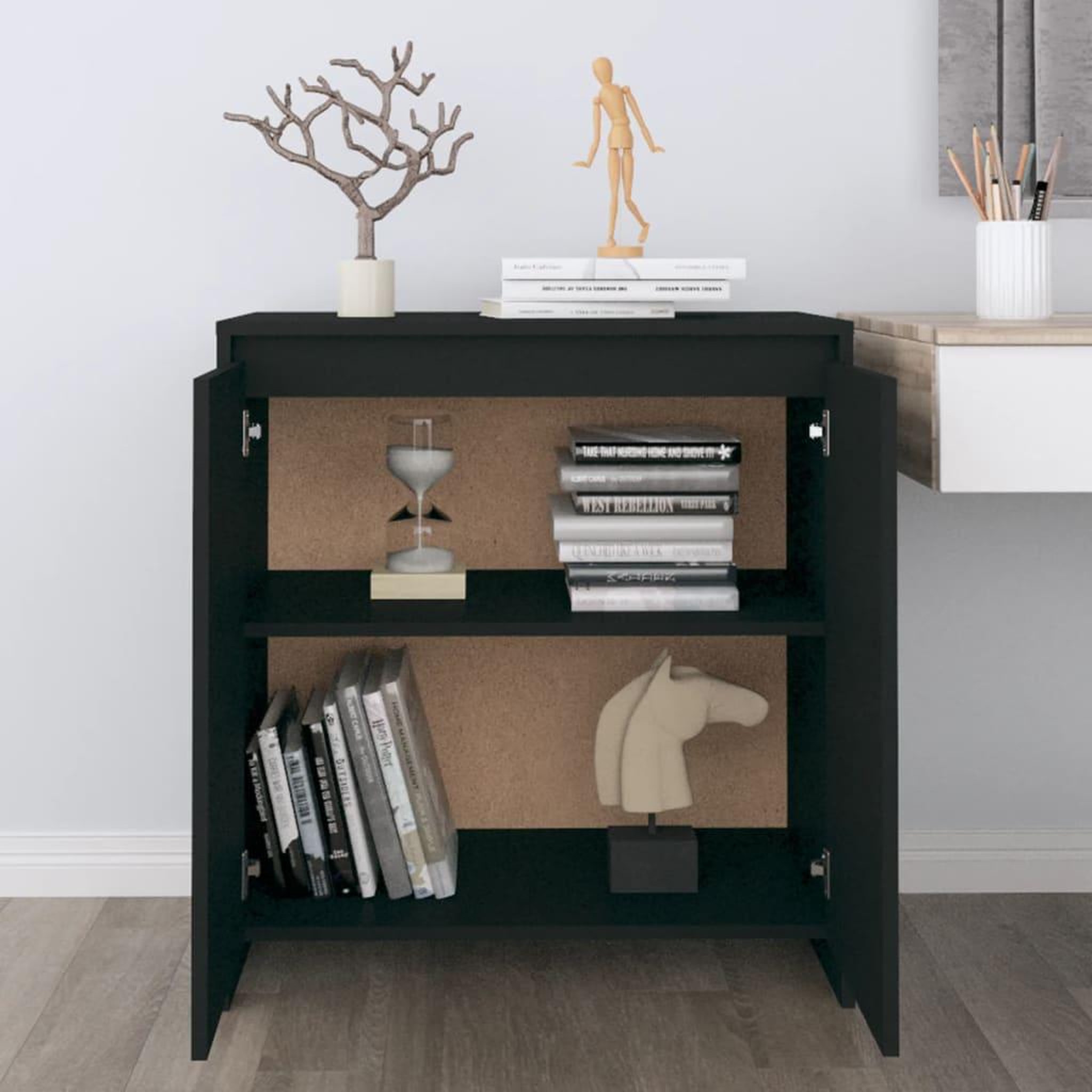Voir la diapositive 3 : VIDAXL Buffet Noir 70x41x75 cm Bois d'ingenierie
