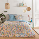 FUTURE HOME Parure de lit 2 personnes colorée réversible. Coloris disponibles : Multicolore