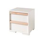 Vipack Lit 90x200 - Chevet 2 tiroirs - Armoire 2 portes - Bureau et Caisson de bureau London - Blanc