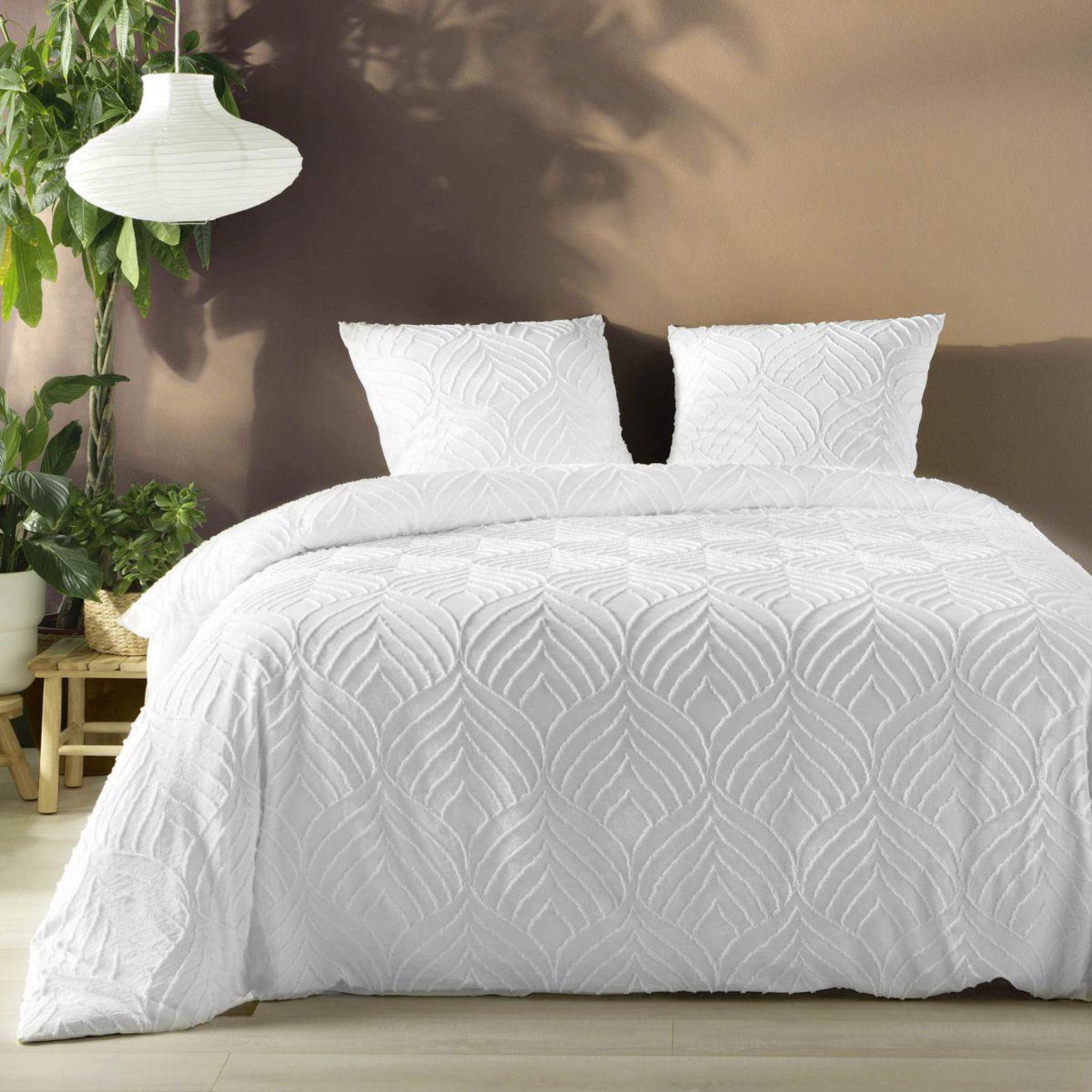 Douceur d'Intérieur Parure de lit 3 pièces  heltie  260x240cm blanc