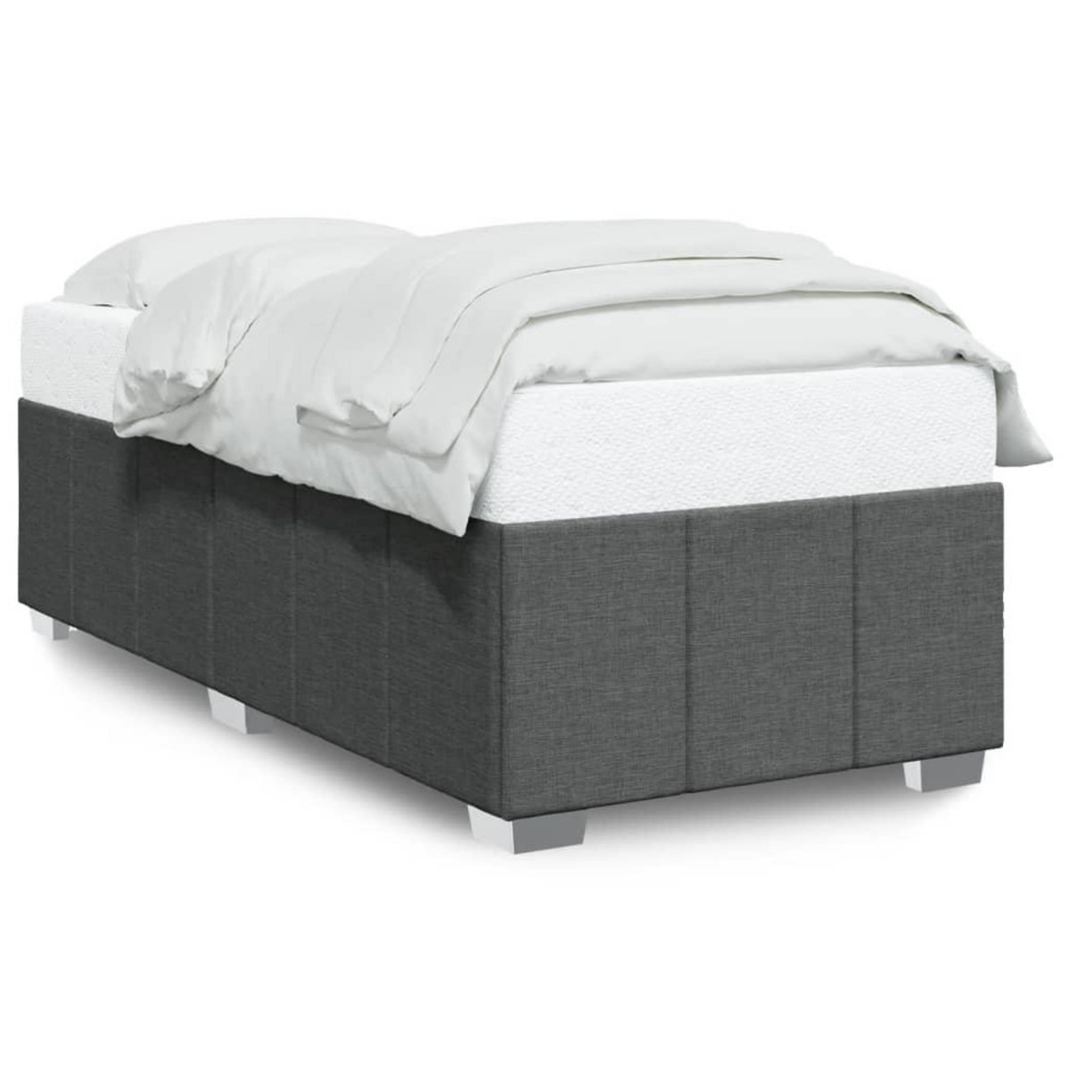 VIDAXL Cadre de lit sans matelas gris fonce 90x190 cm tissu