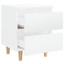Voir la diapositive 5 : VIDAXL Table de chevet avec pieds en pin Blanc brillant 40x35x50 cm