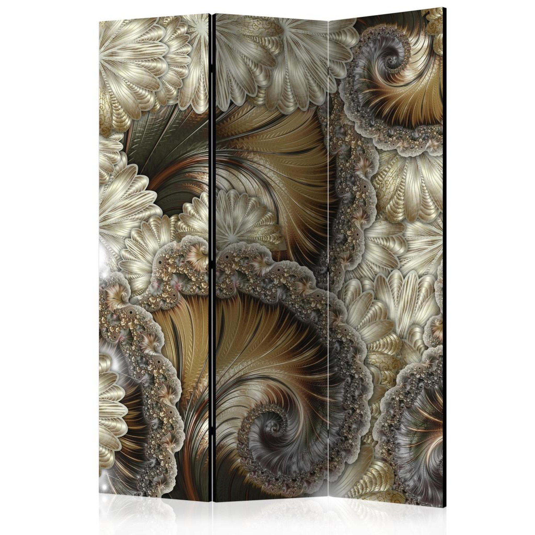 Paris Prix Paravent 3 volets  golden hand held fans  135x172cm