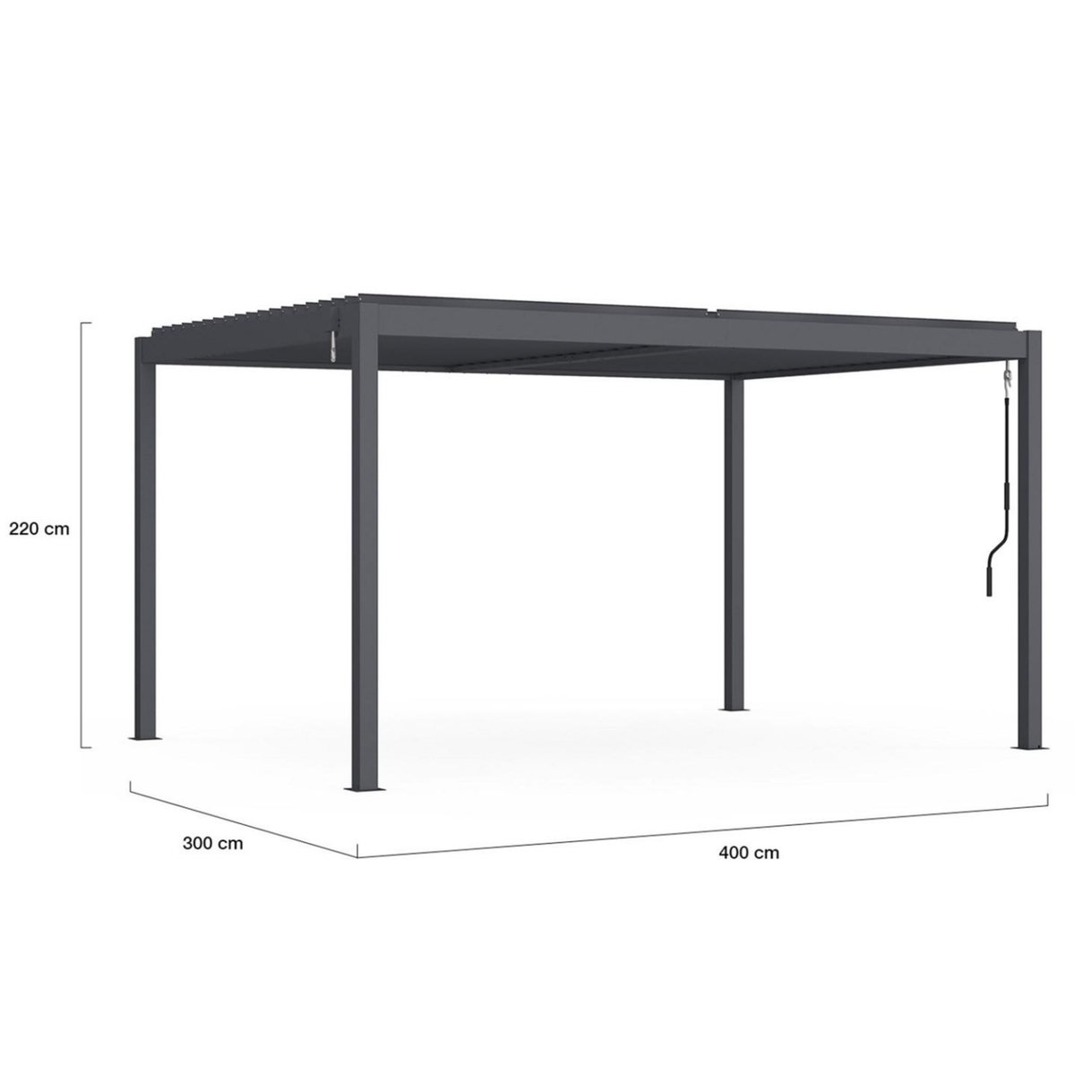 ID MARKET Pergola bioclimatique lames orientables acier 3x4 M gris anthracite