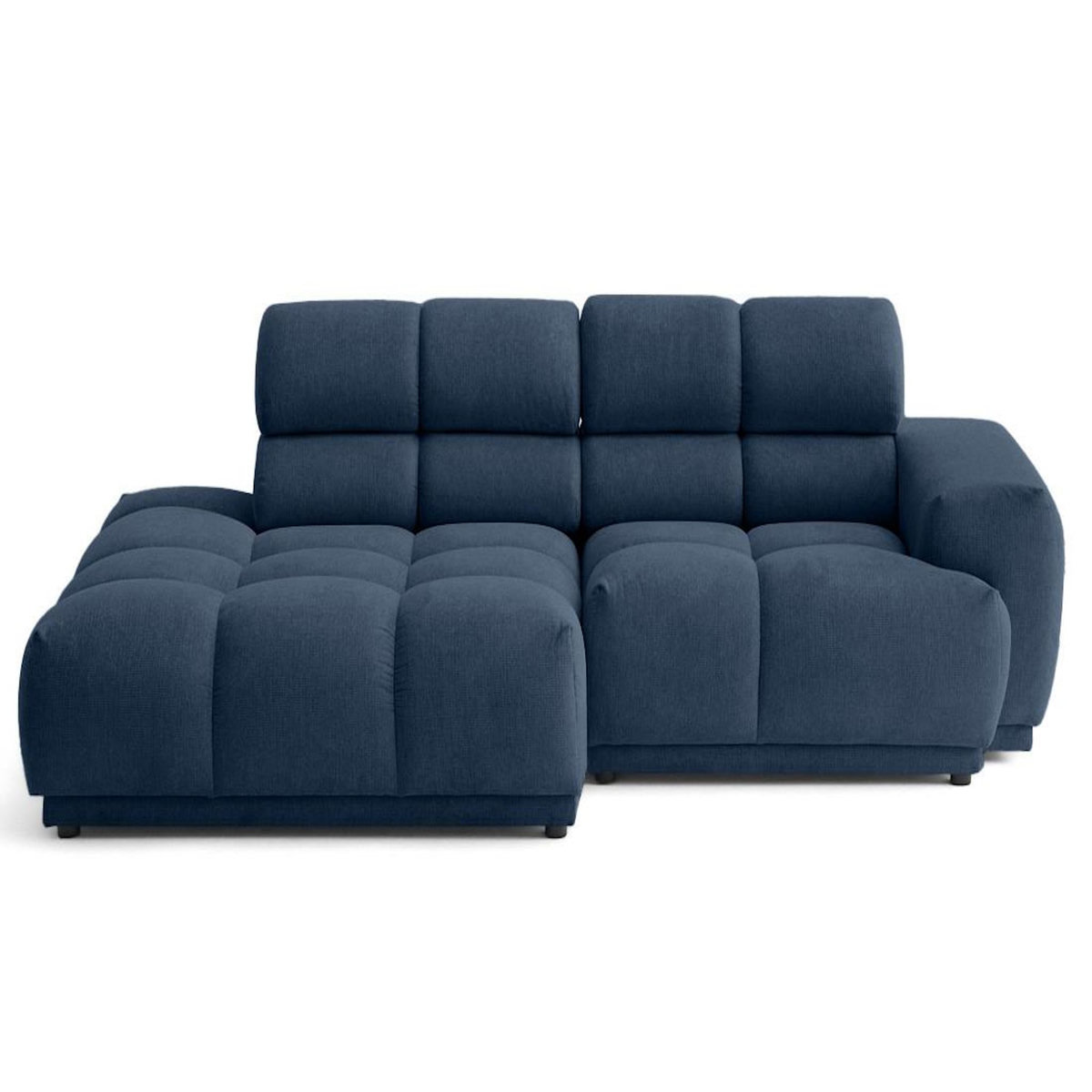 LISA DESIGN Matera - canapé d'angle gauche 4 places avec têtières réglables en tissu texturé