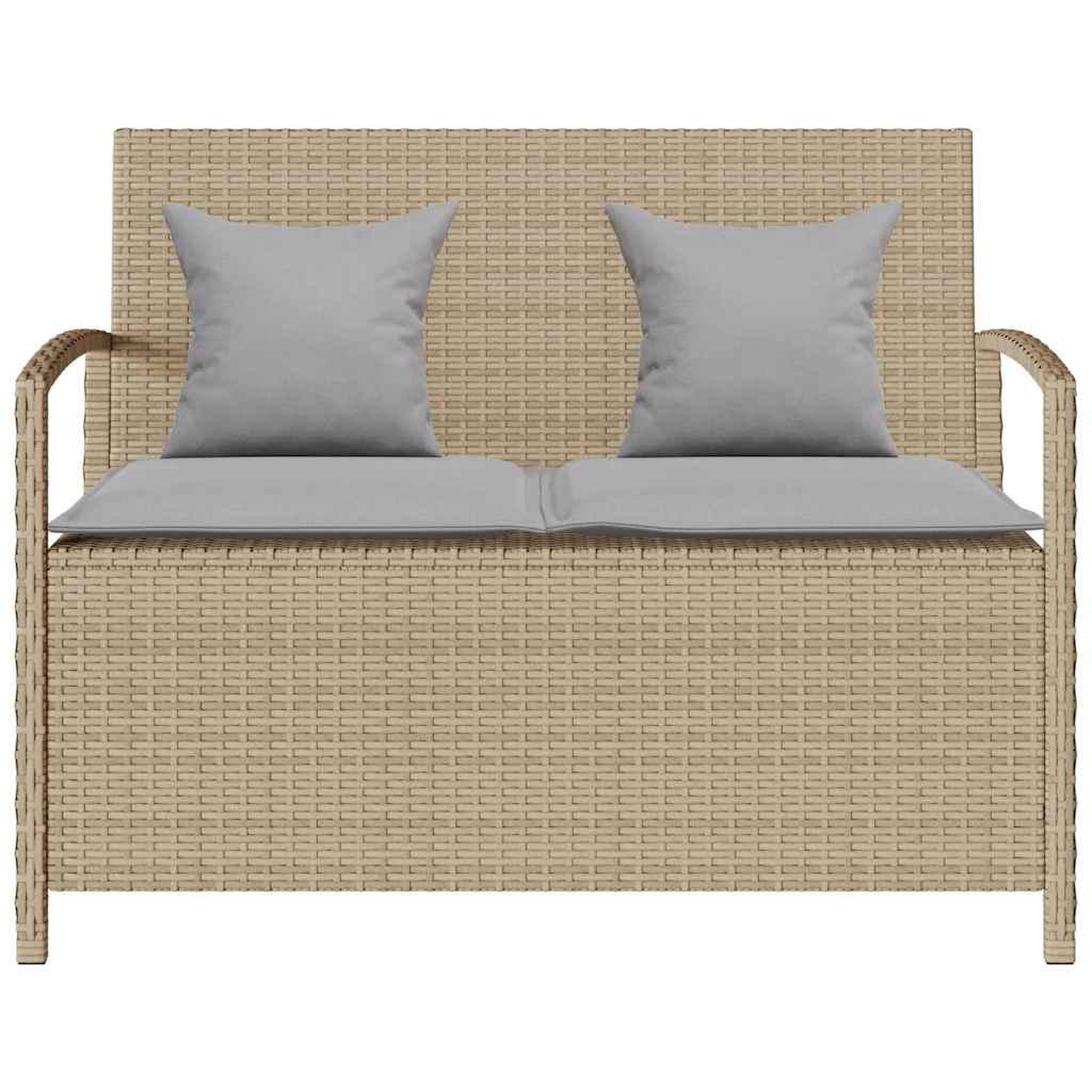 Voir la diapositive 4 : VIDAXL Banc de rangement de jardin avec coussin beige resine tressee