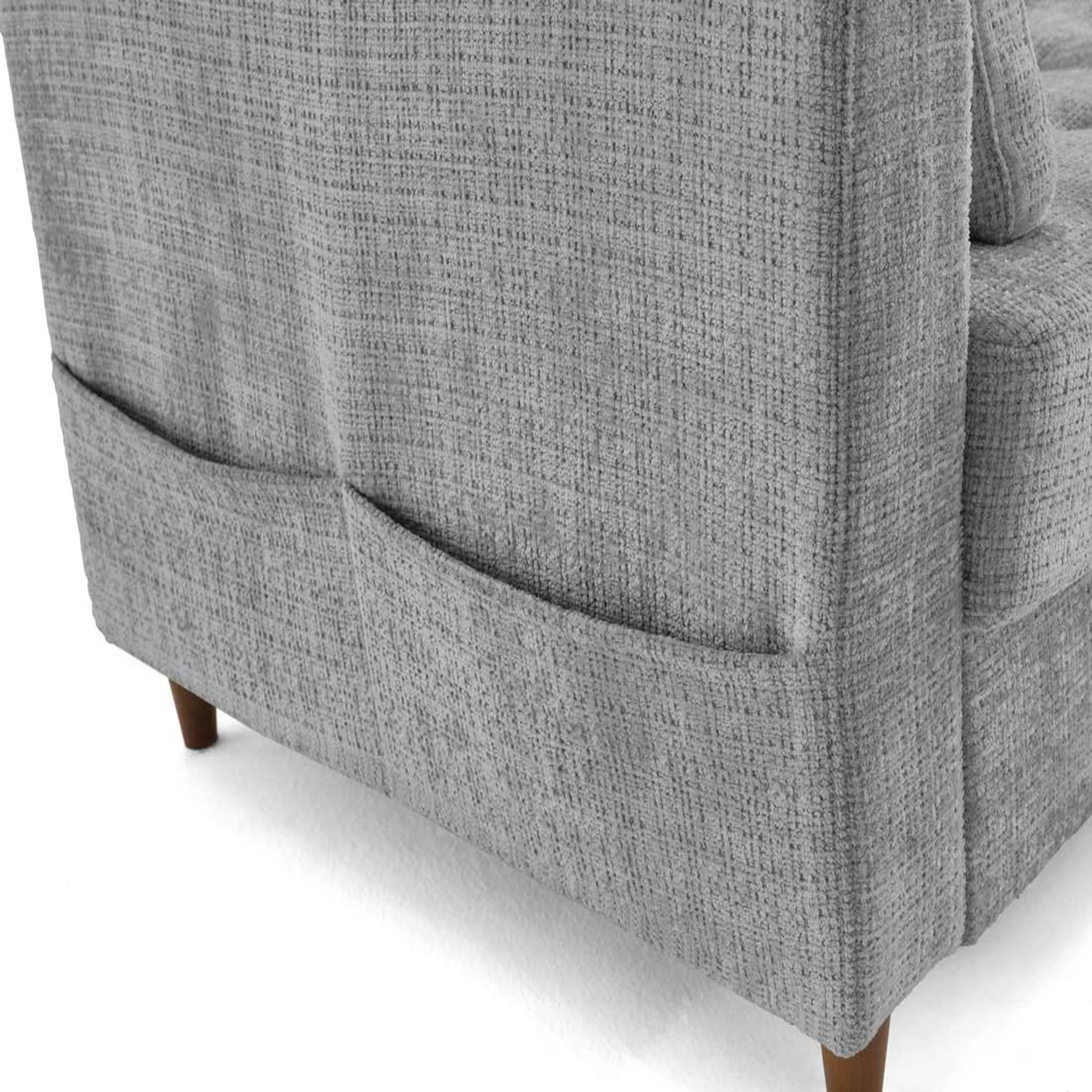 Voir la diapositive 5 : LISA DESIGN Anna - canapé d'angle droit 5 places convertible en velours texturé