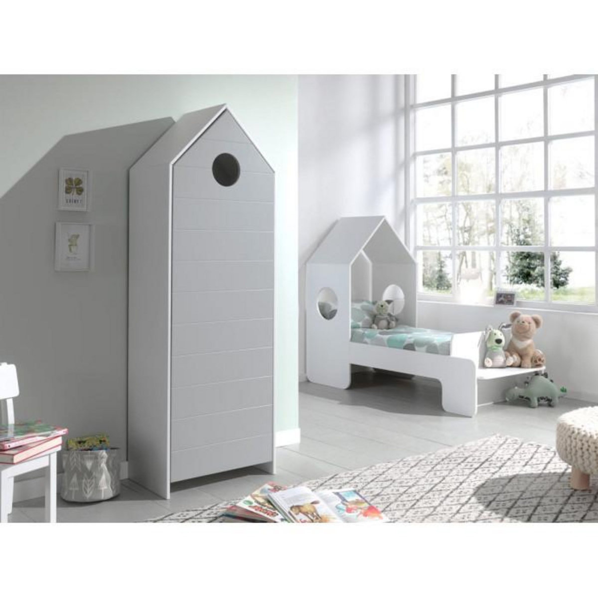 Paris Prix Armoire Enfant 4 Niveaux  Casami  171cm Gris