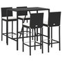 Voir la diapositive 3 : VIDAXL Ensemble de bar de jardin 5 pcs avec coussins noir poly rotin