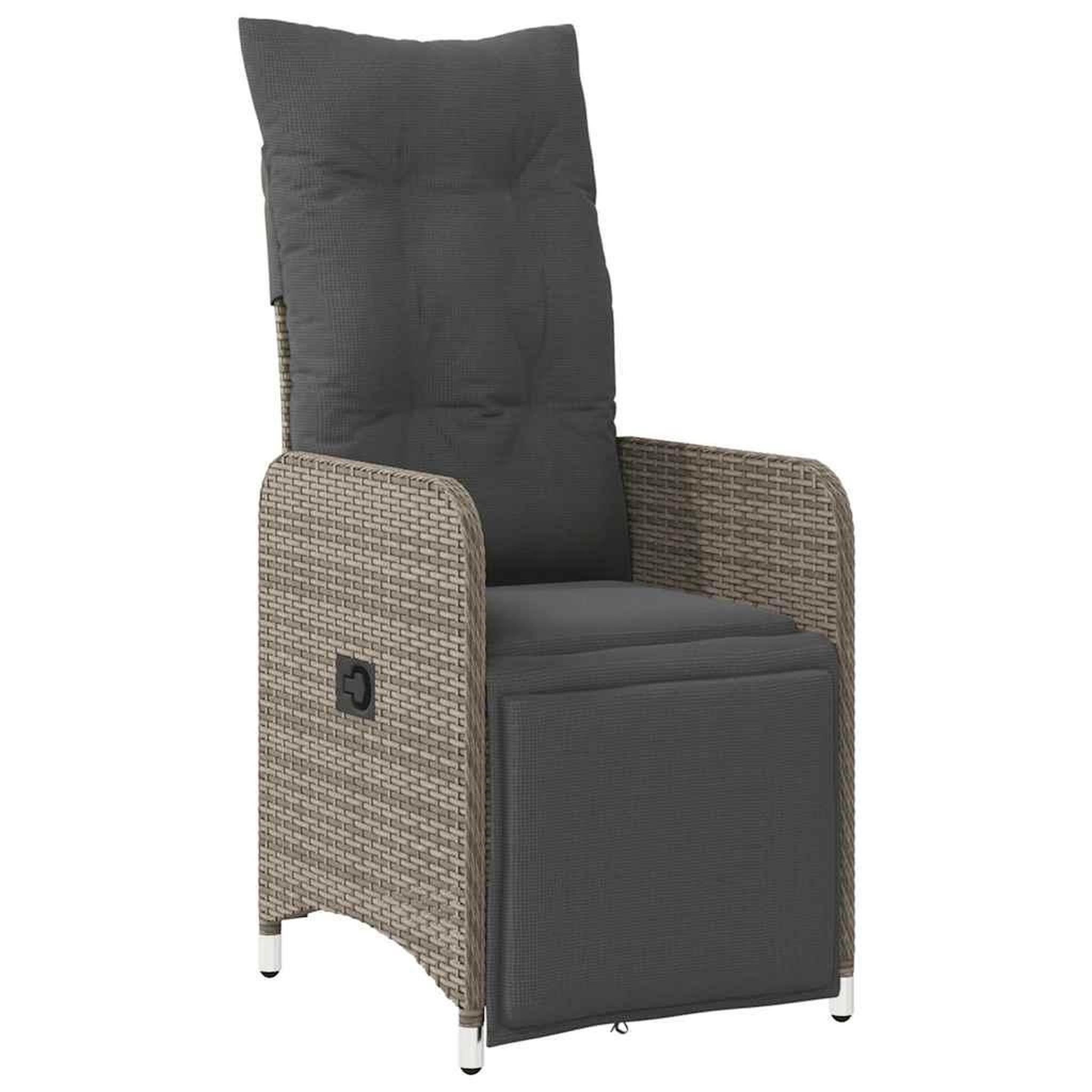 Voir la diapositive 5 : VIDAXL Ensemble de bistro de jardin 5 pcs coussins gris poly rotin