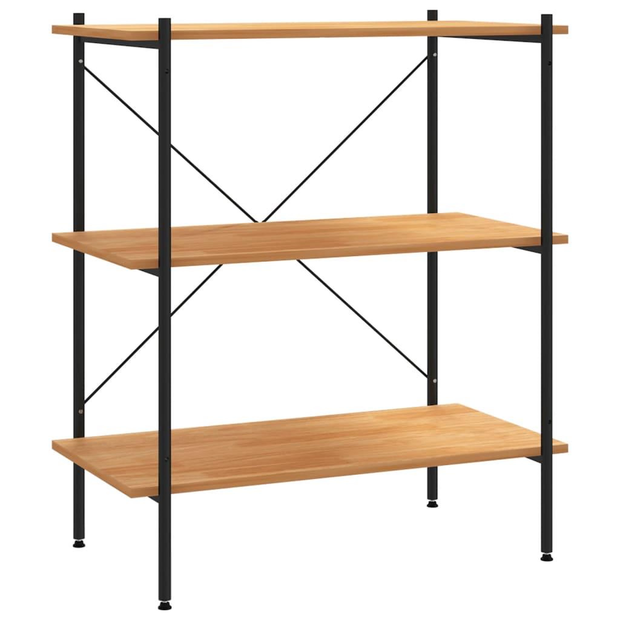 Voir la diapositive 2 : VIDAXL Etagere a 3 niveaux Noir et chene 80x40x92 cm
