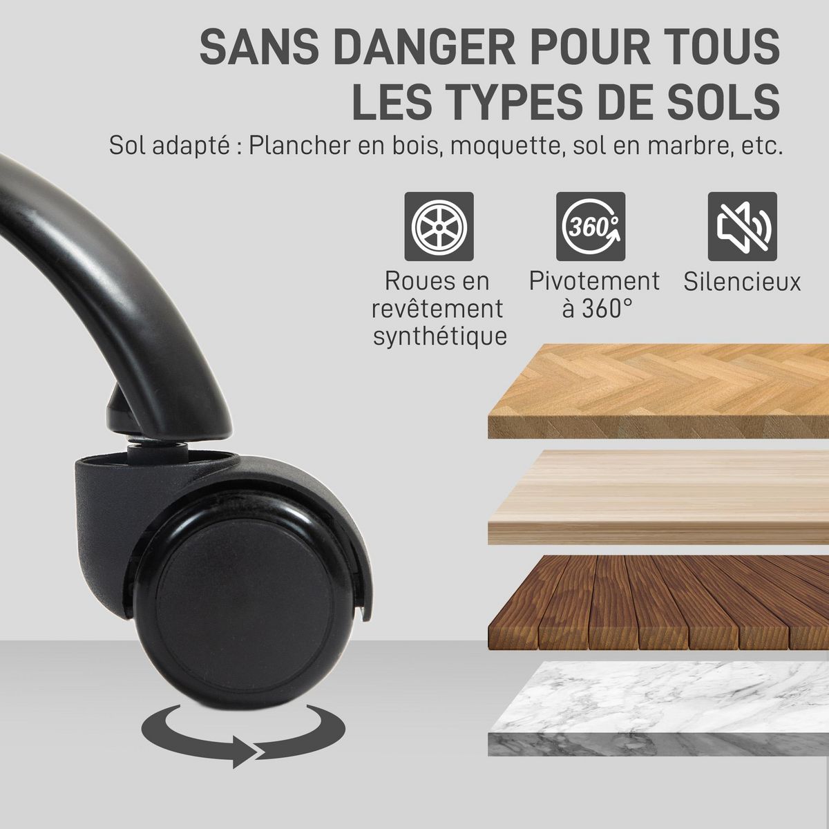 HOMCOM Chaise de bureau design néo-rétro - double dossier accoudoirs rembourrés - acier noir synthétique crème