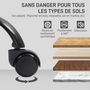 Voir la diapositive 6 : HOMCOM Chaise de bureau design néo-rétro - double dossier accoudoirs rembourrés - acier noir synthétique crème