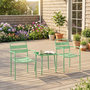 Voir la diapositive 2 : OUTSUNNY Ensemble bistro de jardin 3 pièces métal style vintage vert pastel