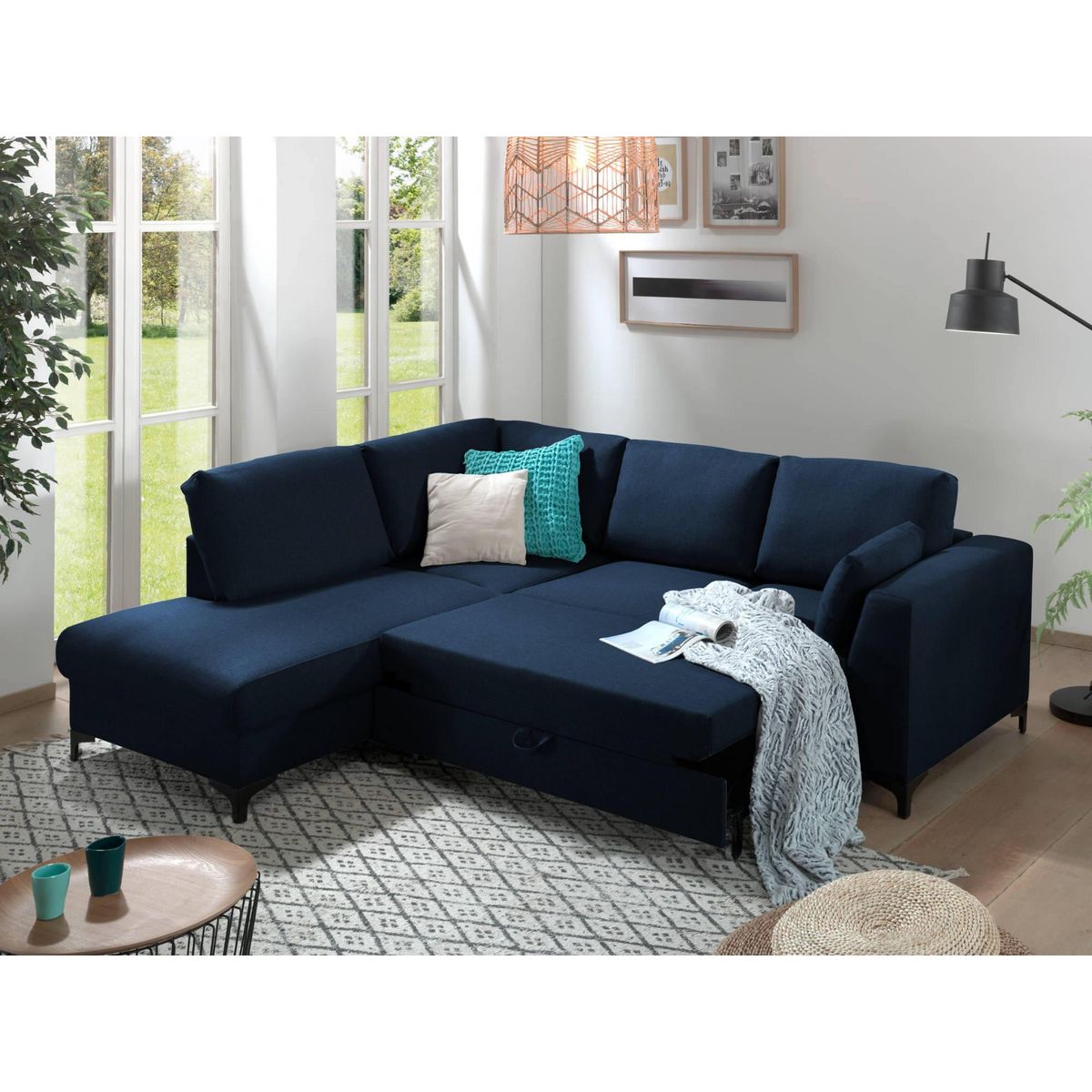 LISA DESIGN Tala - canapé d'angle gauche - convertible - 5 places - en tissu