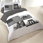 Dourev Housse de couette 240x220 Time Square + 2 taies coton 52 fils