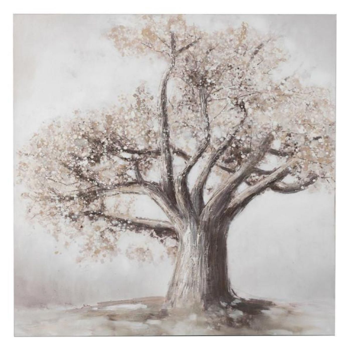Paris Prix Toile Peinture Déco  Arbre  120cm Marron & Or