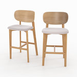 Rendez vous déco Lot de 2 chaises pour îlot central 66 cm en bois et tissu beige-Aria