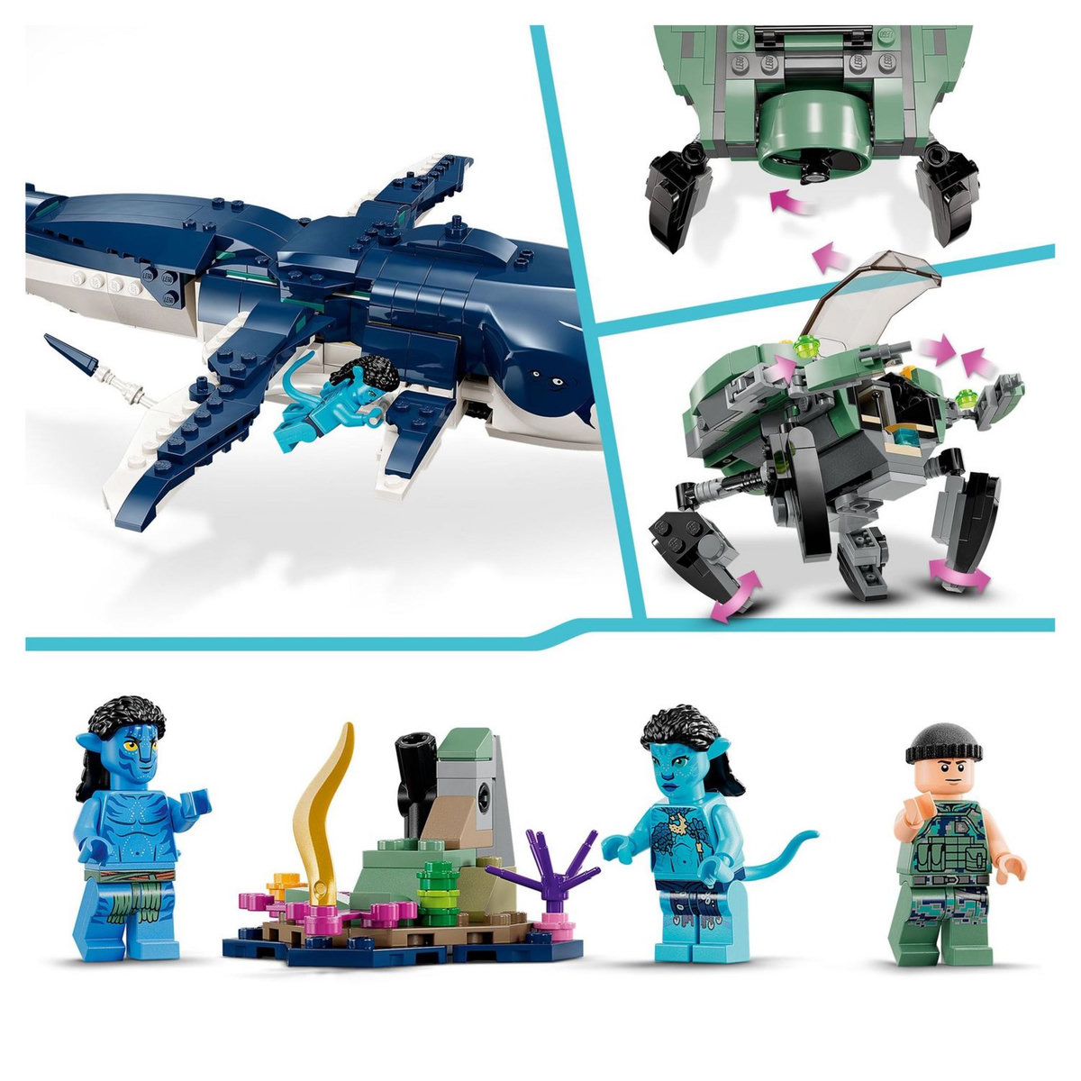 LEGO Avatar 75579 Payakan la Tulkun et Crabsuit, Jouet de Construction, La Voie de l'Eau Film, Set Océan Sous-Marin avec Figurine Animal Marin