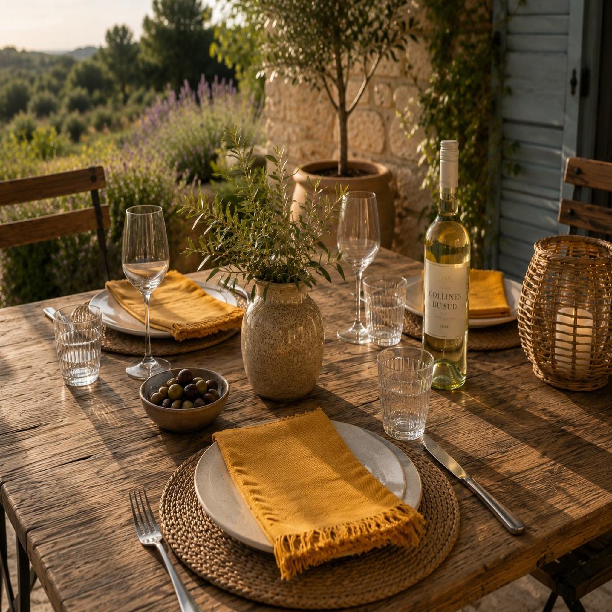 Voir la diapositive 5 : Eden 2 serviettes de tables a franges en coton