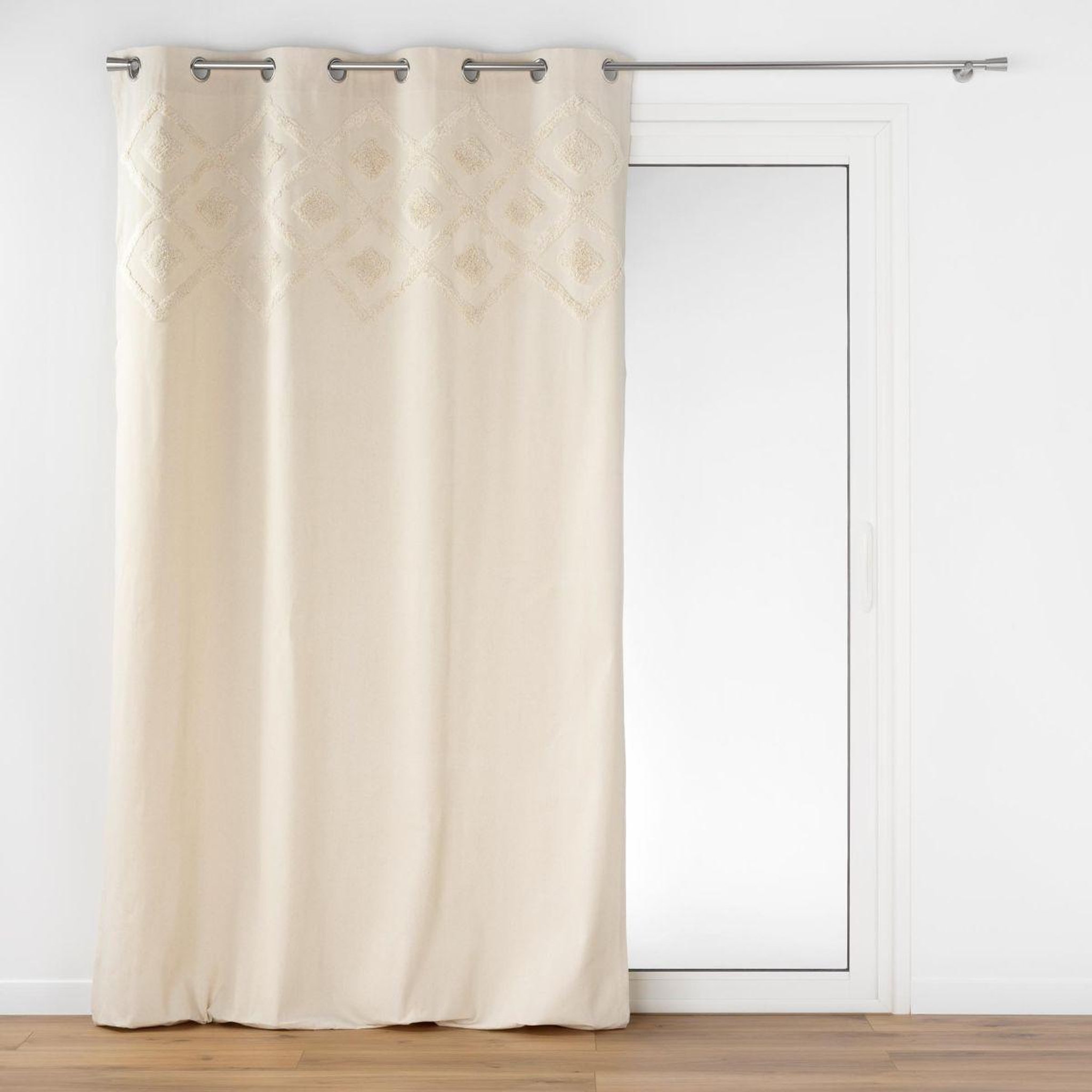 Douceur d'Intérieur Rideau à œillets tufté  inca  140x240cm beige