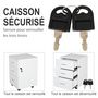 Voir la diapositive 6 : HOMCOM HOMCOM Caisson de Bureau Rangement Bureau sur Roulettes 3 Tiroirs Verrouillables 40 x 41,5 x 61,5 cm Blanc