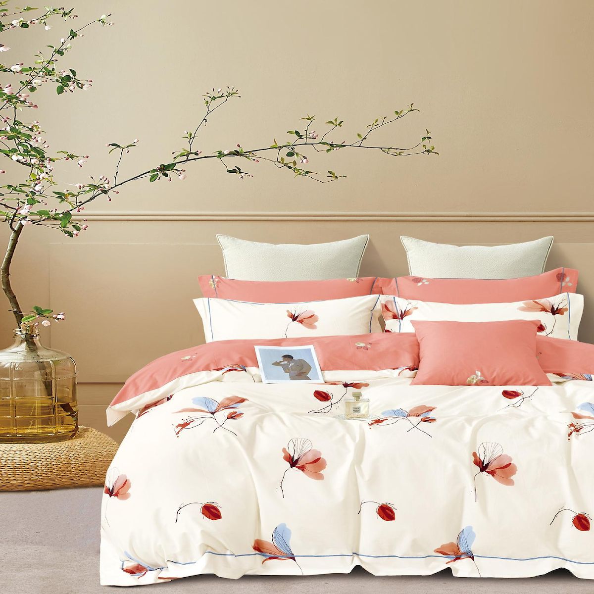 Home collection Parure housse de couette 100 % coton 57 fils Brévine