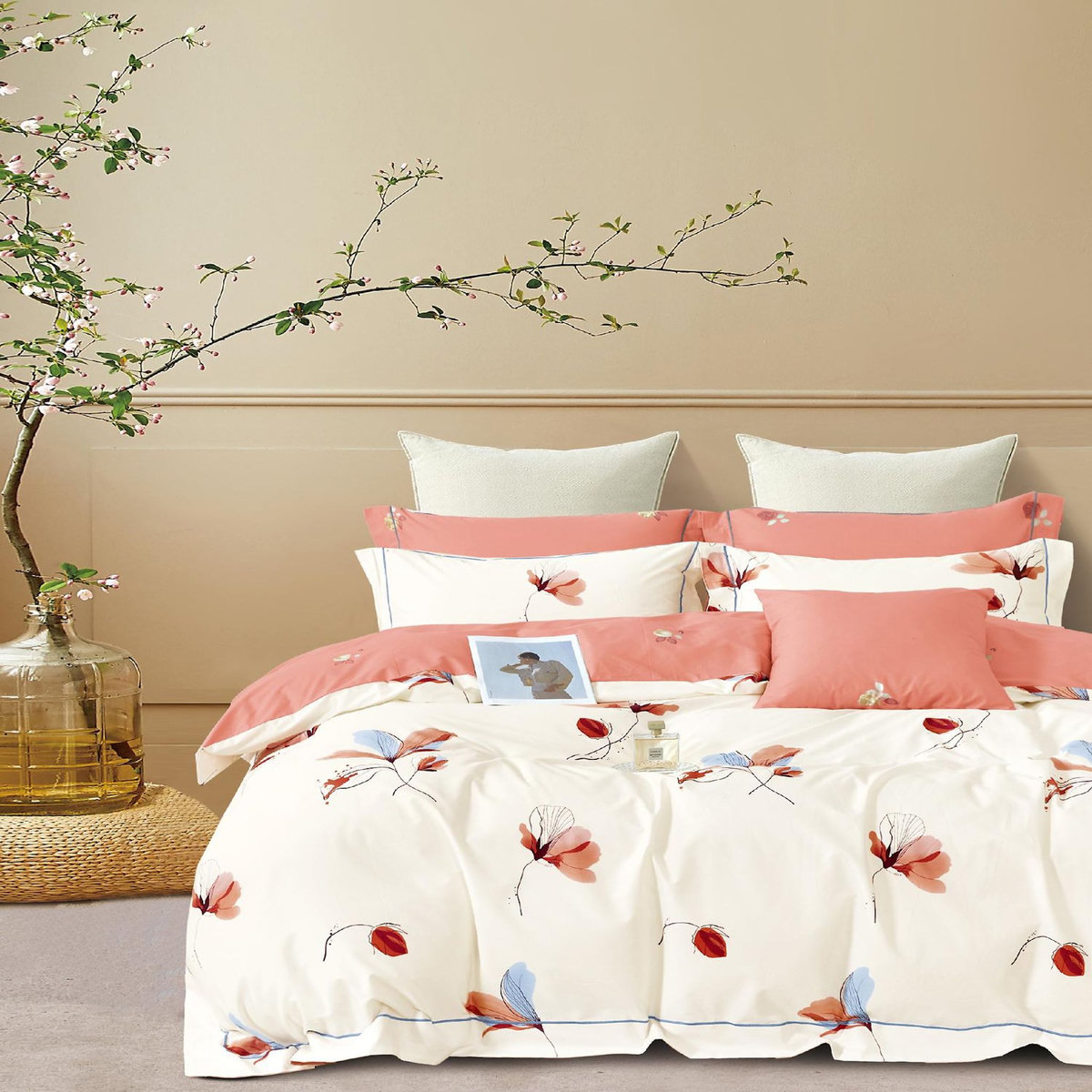 Home collection Parure housse de couette 100 % coton 57 fils Brévine