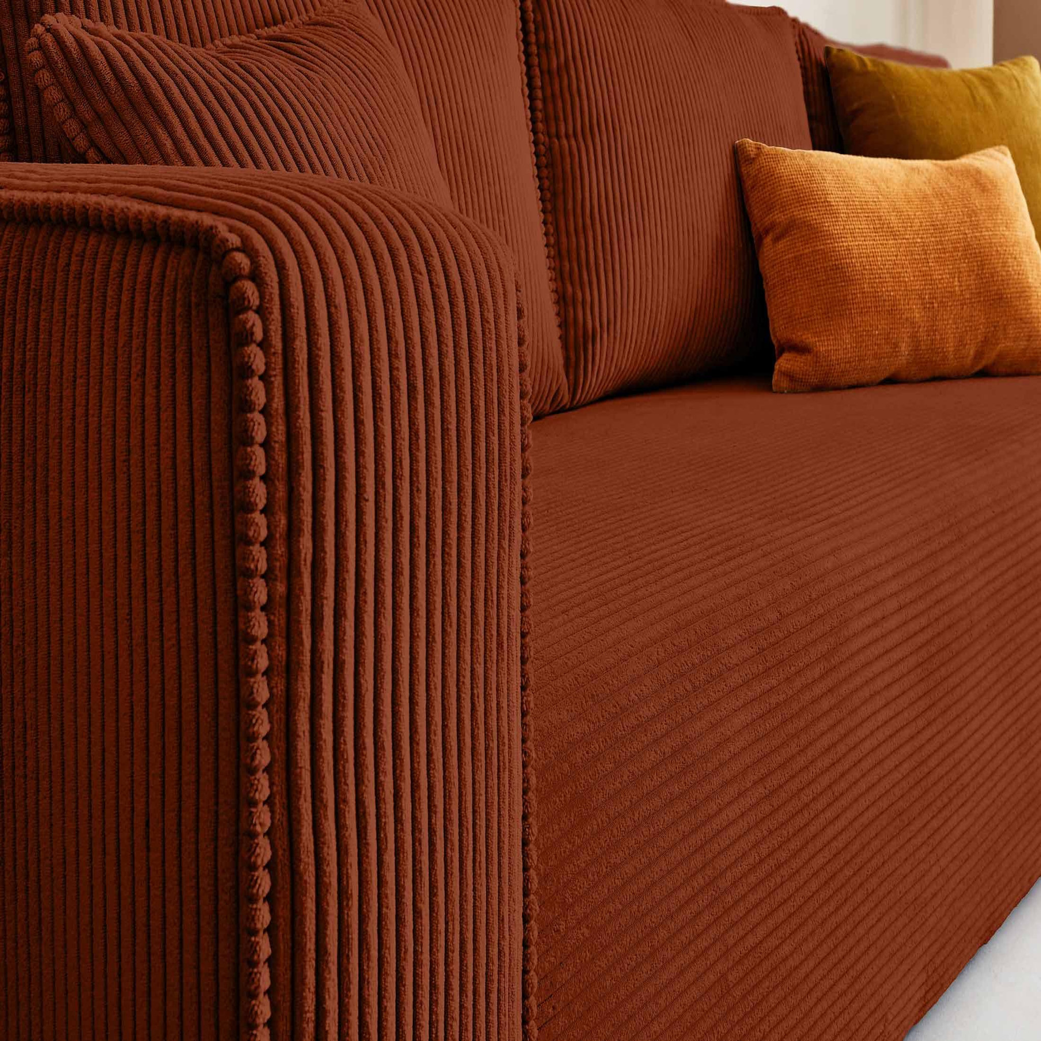 Voir la diapositive 4 : BEST MOBILIER Topaze - canapé 3 places - convertible avec coffre - en velours côtelé