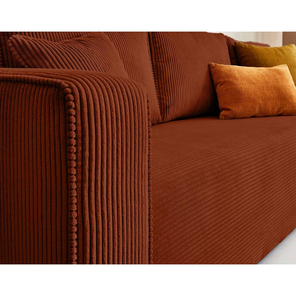 BEST MOBILIER Topaze - canapé 3 places - convertible avec coffre - en velours côtelé