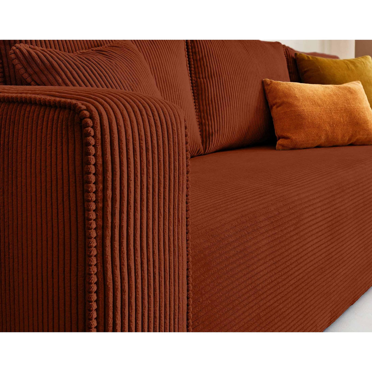 BEST MOBILIER Topaze - canapé 3 places - convertible avec coffre - en velours côtelé