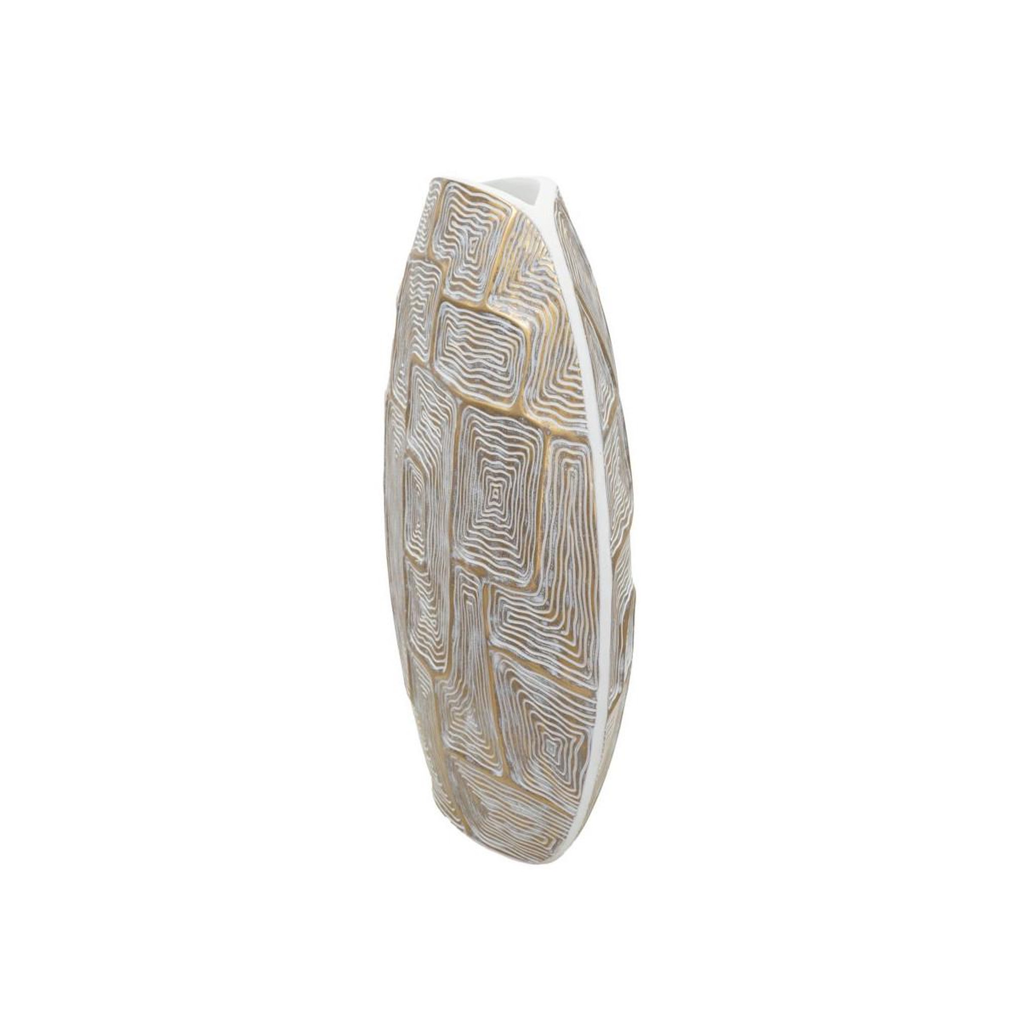 Voir la diapositive 4 : Paris Prix Vase design en résine  elips  48cm or