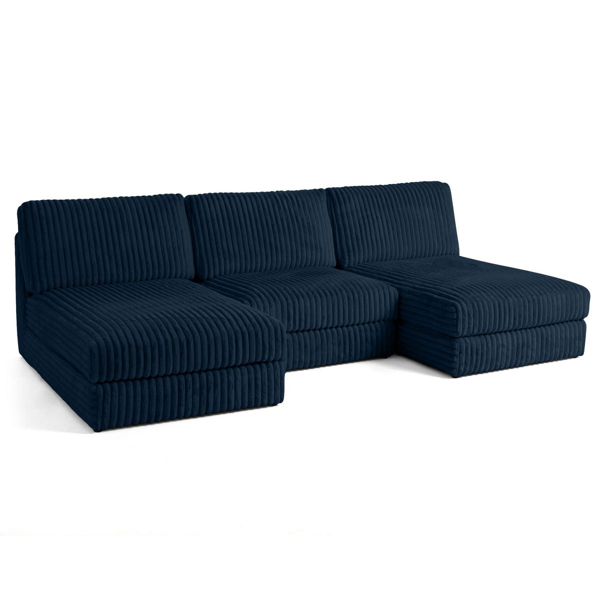 LISA DESIGN Jasper - canapé panoramique modulable - en fausse fourrure côtelée