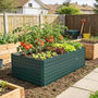 Voir la diapositive 2 : OUTSUNNY Carré potager jardinière dim. 160L x 80l x 60H cm tôle d'acier ondulée vert