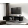 Voir la diapositive 2 : BEST MOBILIER Savanna - meuble tv suspendu - effet bois et noir - 150 cm