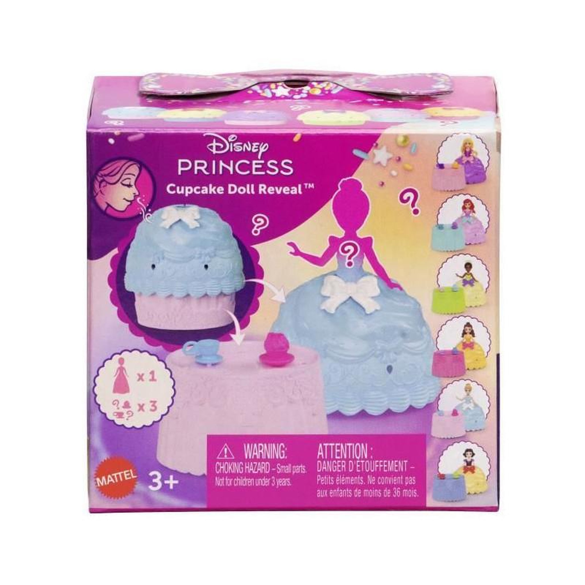 Voir la diapositive 6 : DISNEY PRINCESS Princesses Disney - Petite poupée Cupcake Doll Reveal avec 5 surprises - Disney Princess - JFG78