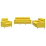 Voir la diapositive 2 : VIDAXL Ensemble de canapes 3 pcs avec coussins Jaune clair Tissu