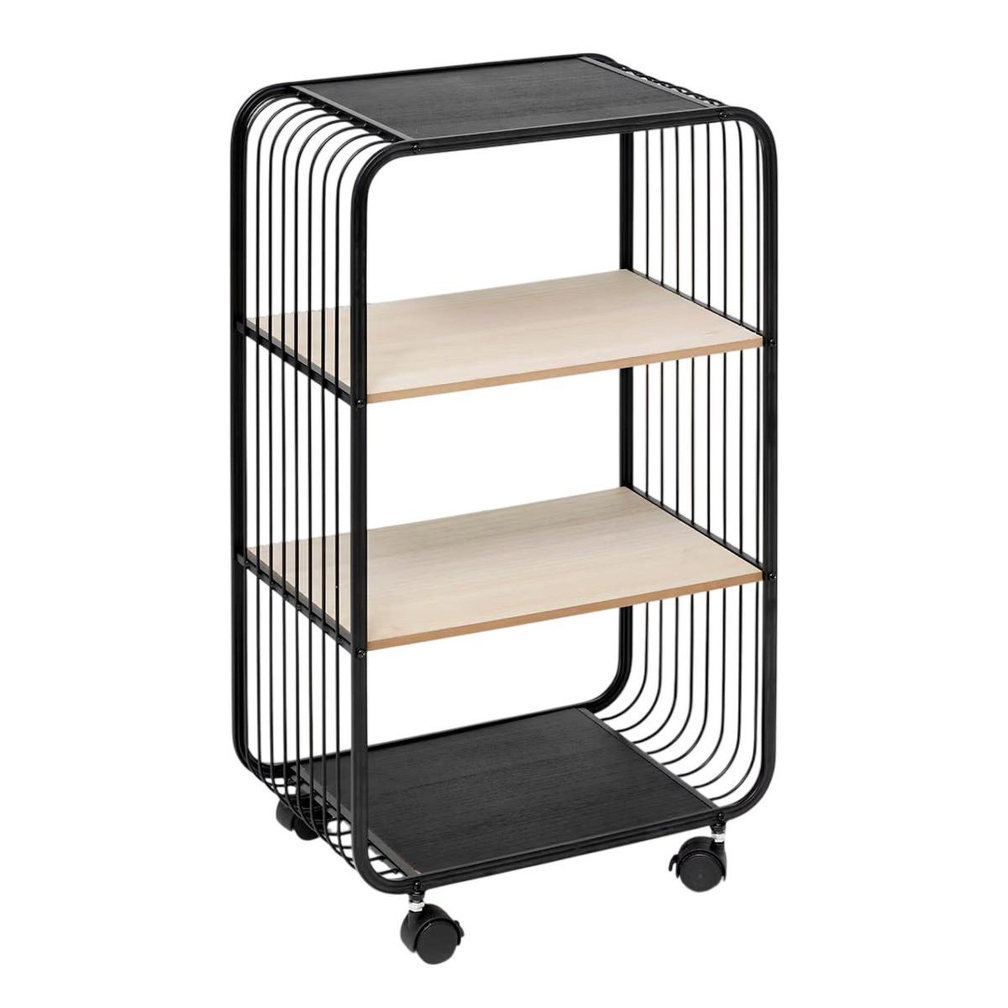 FIVE Étagère à roulettes 3 niveaux  bert  74cm noir