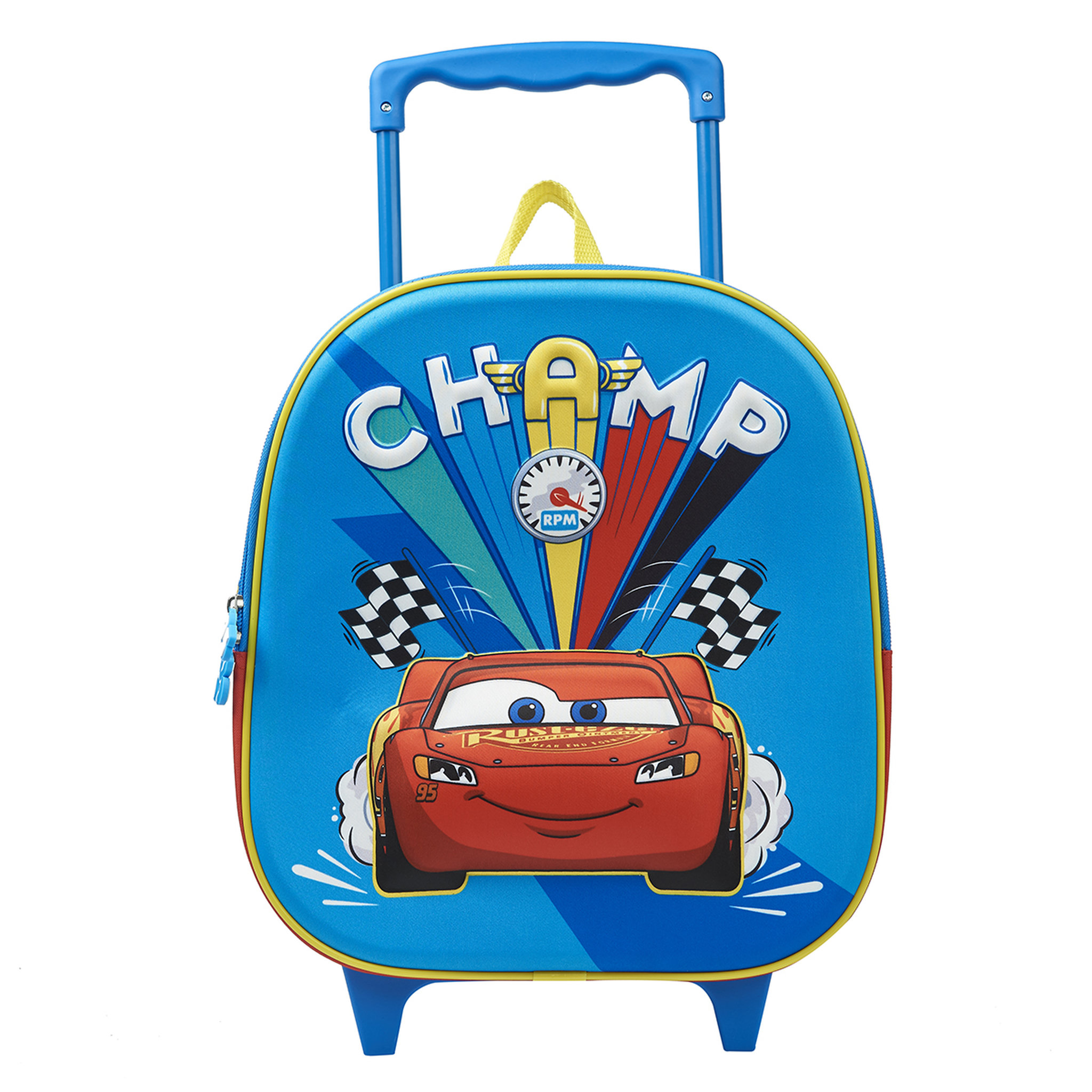 Voir la diapositive 1 : DISNEY Sac maternelle à roulettes bleu Cars