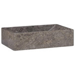 VIDAXL Lavabo 45x30x12 cm marbre gris brillant