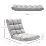 HOMCOM Fauteuil convertible fauteuil paresseux grand confort inclinaison dossier multipositions 90°-180° flanelle polyester capitonné gris clair