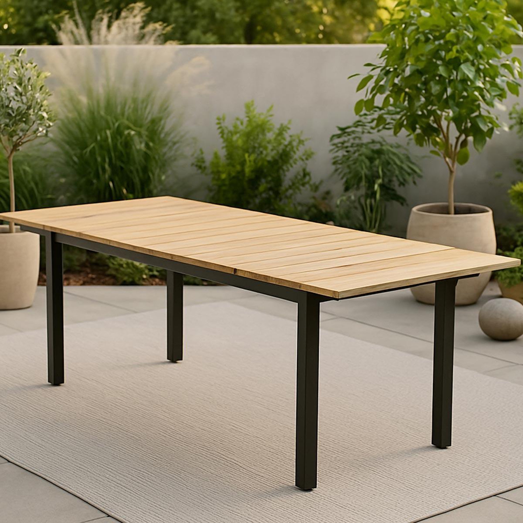 Voir la diapositive 6 : Paris Prix Table de jardin extensible  mexico  180-240cm naturel & noir