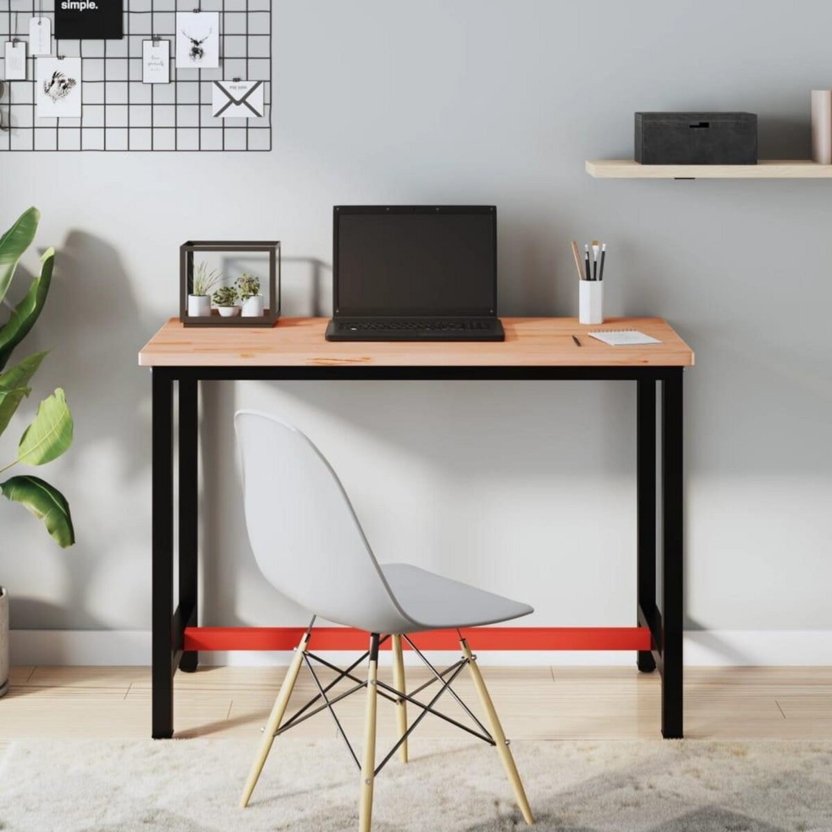 VIDAXL Etabli 115x55x81,5 cm bois massif de hetre et metal